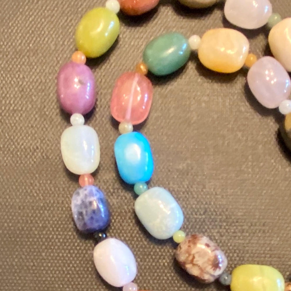 Multi Colored Multi Gem Necklace & Bracelet - image 6